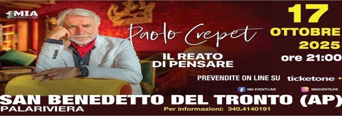 PAOLO CREPET, IL REATO DI PENSARE - SAN BENEDETTO DEL TRONTO
